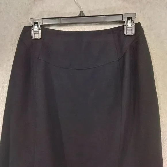 harve benard by benard holtzman Skirt Size 6 100% Wool Black Pencil Maxi Slit